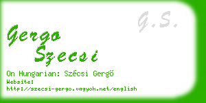 gergo szecsi business card