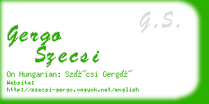 gergo szecsi business card